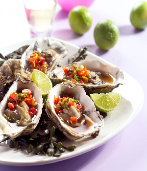 Gestoomde oesters met limoen en soja